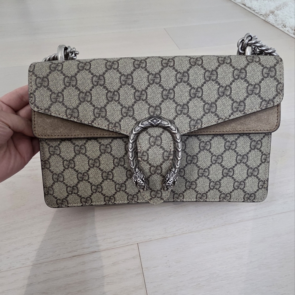 100% Authentic Gucci Dionysis Small Shoulder Bag with Silver Accents